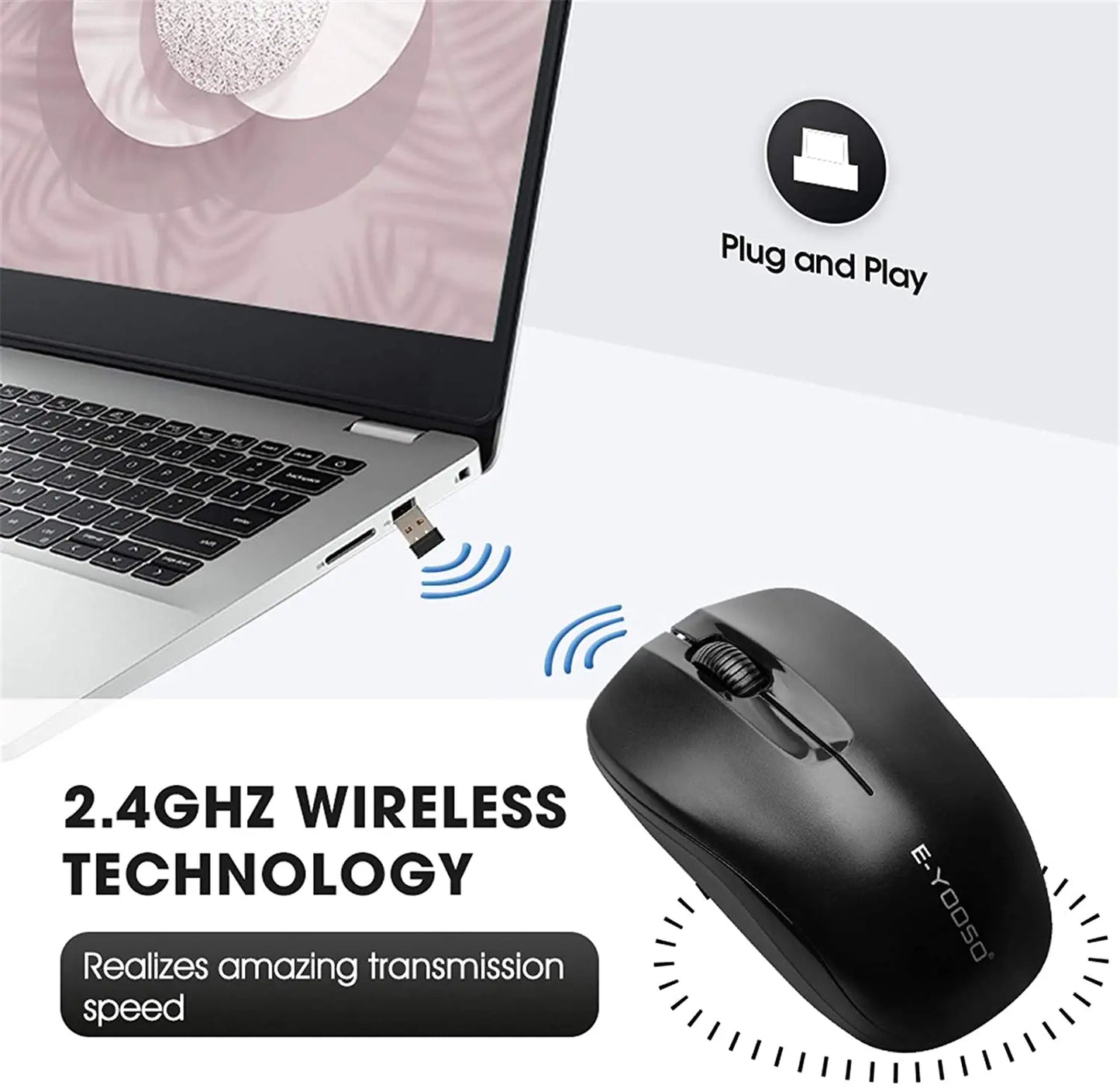 GlideTech™ Advanced Silent Rechargeable Wireless Mouse for Computers